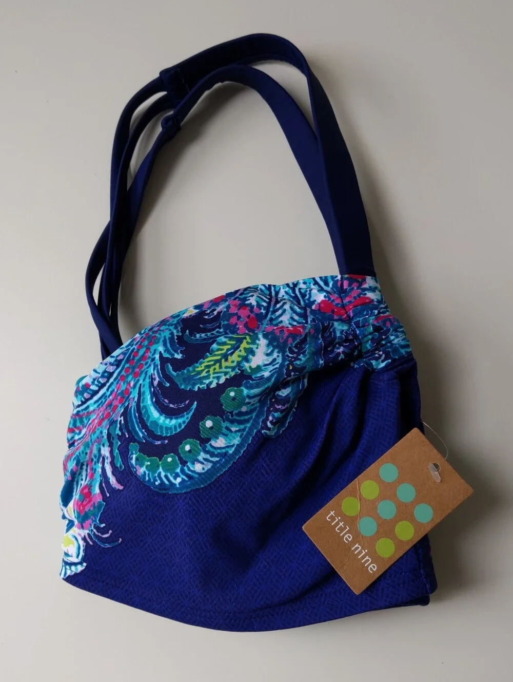 Title Nine Bikini Top Dark Blue Women's 36D NWT